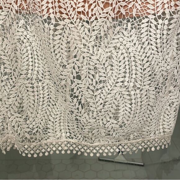 Dress The Population Women's White Beige Lace Sacha Shoulder-H3 - Picture 12 of 12